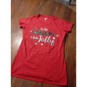 Small 4/6 Holiday Time Short Sleeve Cotton Christmas Holiday Tee TShirt Top